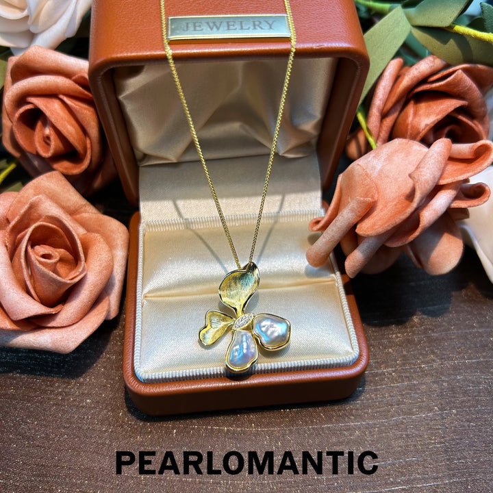 [Designer's Choice] Australian White Pearl Keshi Mirage Butterfly Pendants w/ S925 Silver