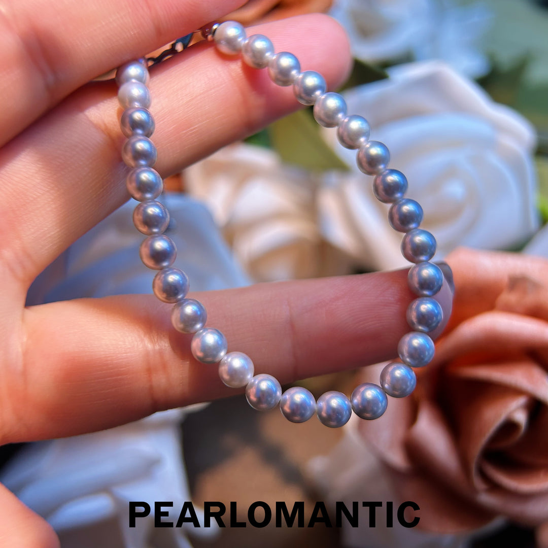 [Designer's Choice] Akoya Pearl Silver Blue Classic Must-Have Bracelet Adjustable