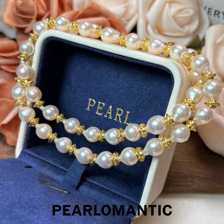 [Designer’s Choice] Rosé Baroque 6.5–7.5mm Akoya Pearl 14K Gold-Filled Vintage Necklace