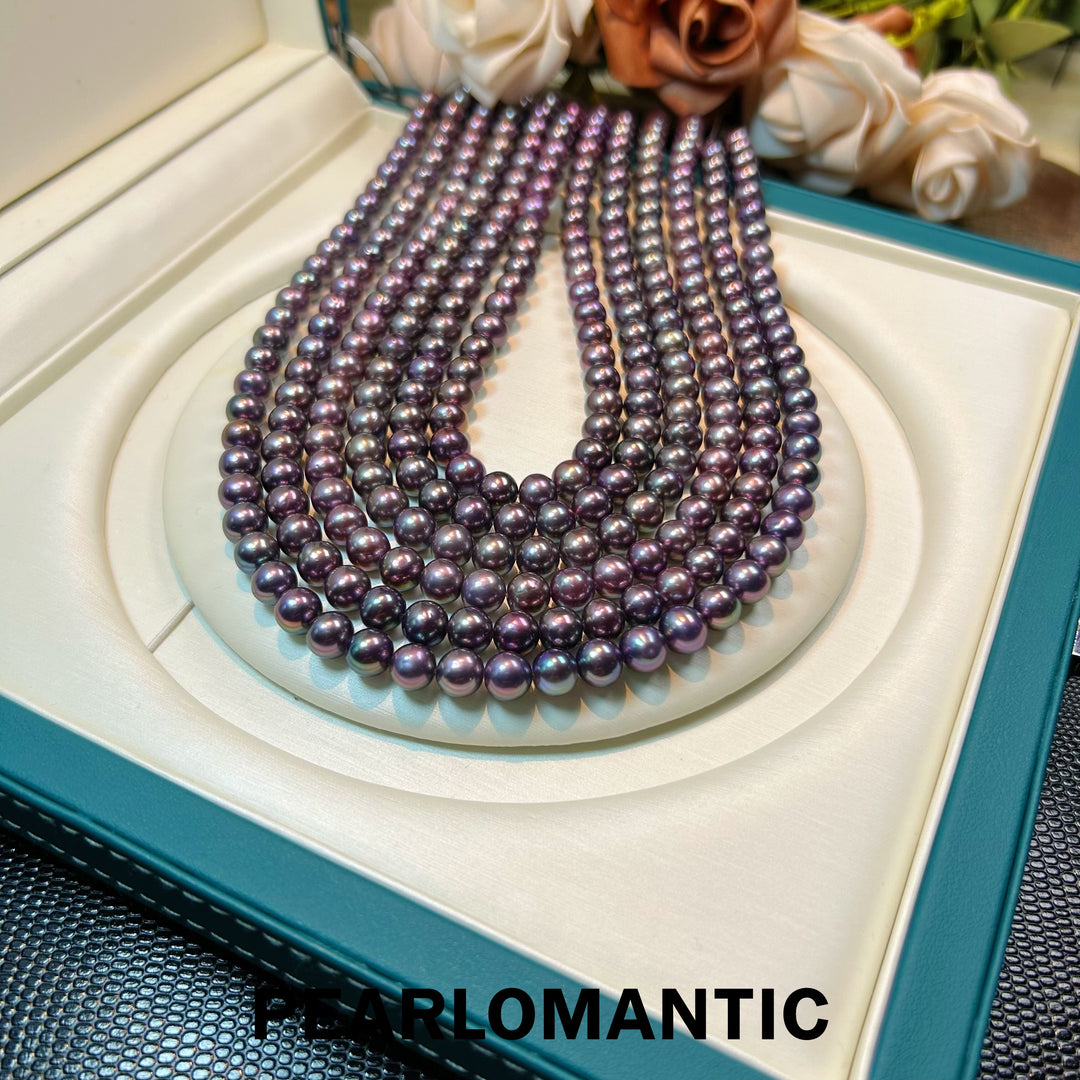 [Elección del Diseñador] Collar clásico "Nebulosa de uva morada" de perlas de agua dulce con plata S925