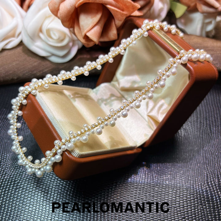 [Designer’s Choice] Woven Pearl 5A Freshwater Pearl S925 Gold-Plated Necklace 40+5cm