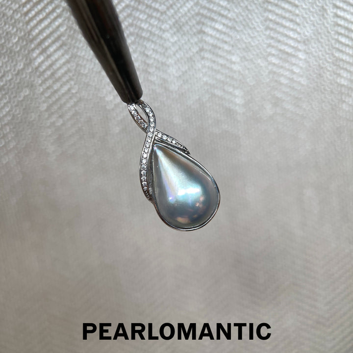 [618 Sale] Teardrop Mabe Pearl Twist Bail Pendant w/ S925 Silver