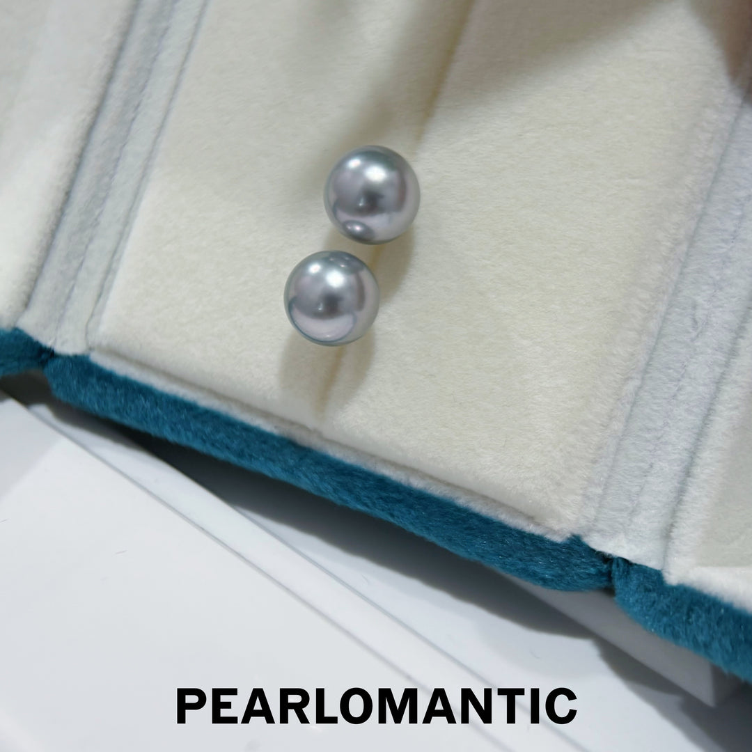 [Fine Jewelry] Tahitian Platinum Gray Pearl PT900 Stud Earrings