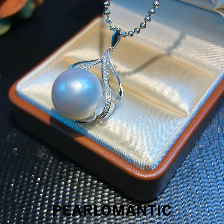 [Fine Jewelry] 18k Gold & Australian White Pearl 16.7mm Crescent Pendants