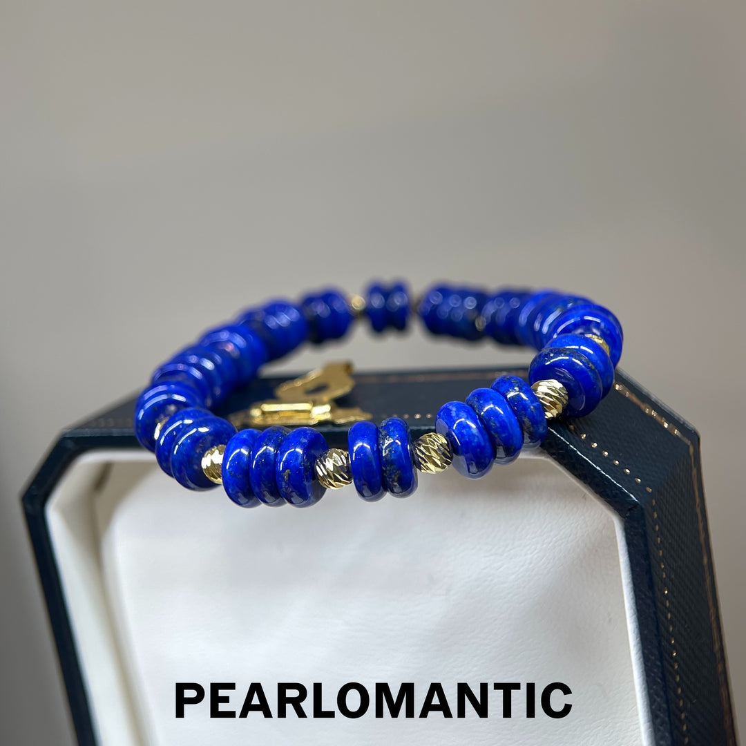 [Designer’s Choice] Midnight Orbit Old-Mine Lapis Lazuli Beaded Bracelet