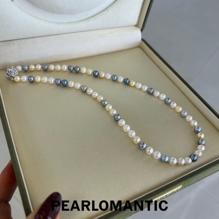 [Fine Jewelry] Akoya Pearl 6-7mm Multi-color Classic Necklaces w/ S925 Silver