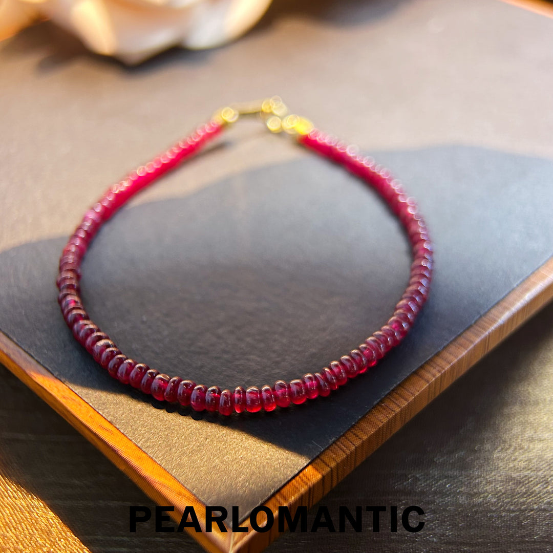 [Fine Jewelry] 18k Gold & Ruby 2.5-3mm Classic Simple Berryline Bracelets