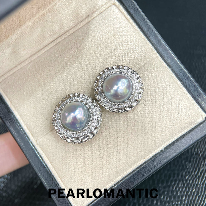 [Designer's Choice] Australian White Pearl Moonstone Glow Earrings w/ S925 Silver