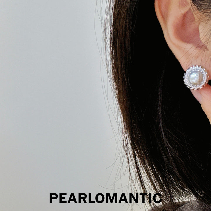 [Designer's Choice] Australian White Pearl Moonstone Glow Earrings w/ S925 Silver
