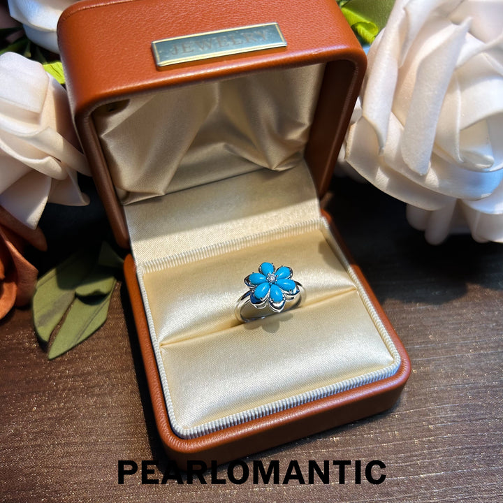 [Designer's Choice] Turquoise Azure Bloom Adjustable S925 Ring