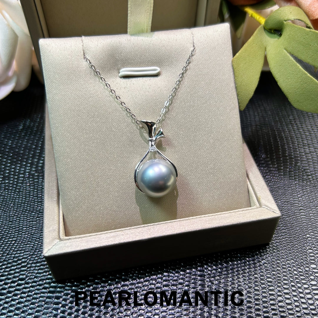 [Fine Jewelry] Mystic Night Unique 12mm Tahiti Black Pearl Pendant w/ 18K Gold