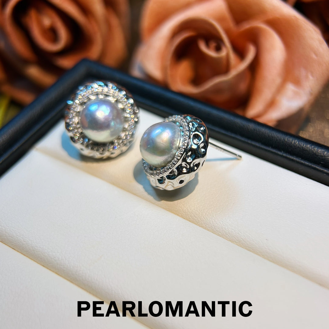 [Designer's Choice] Australian White Pearl Moonstone Glow Earrings w/ S925 Silver