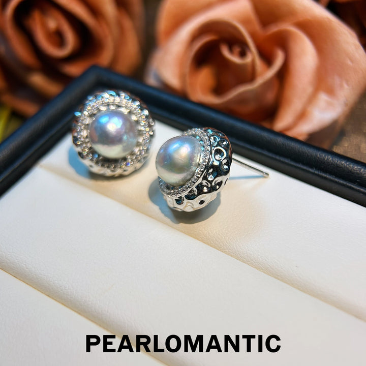 [Designer's Choice] Australian White Pearl Moonstone Glow Earrings w/ S925 Silver