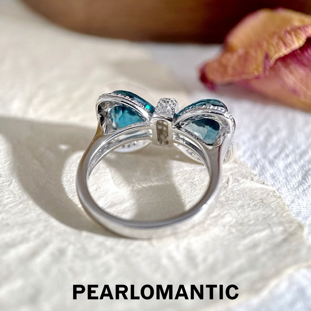 [Designer’s Choice] Blue Ribbon Natural London Blue Topaz Statement Ring in S925 Silver