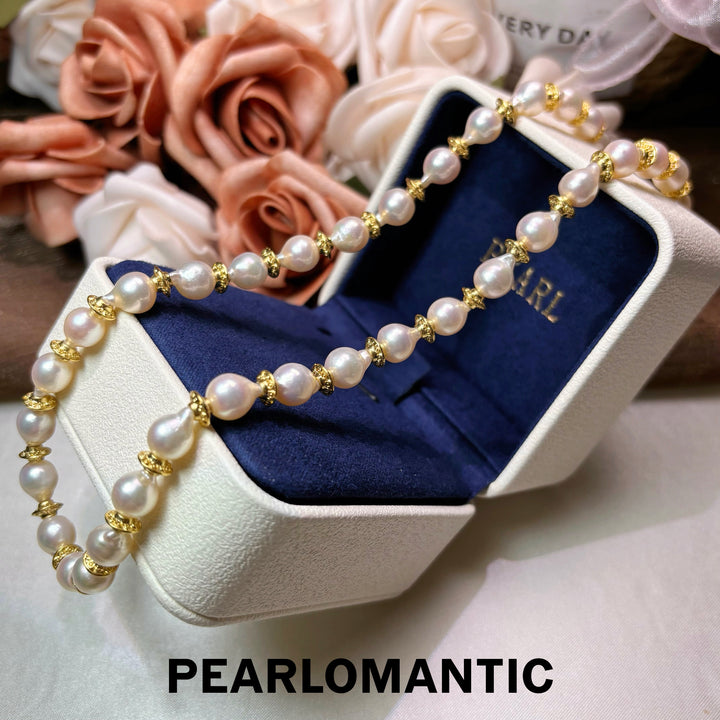 [Designer’s Choice] Rosé Baroque 6.5–7.5mm Akoya Pearl 14K Gold-Filled Vintage Necklace
