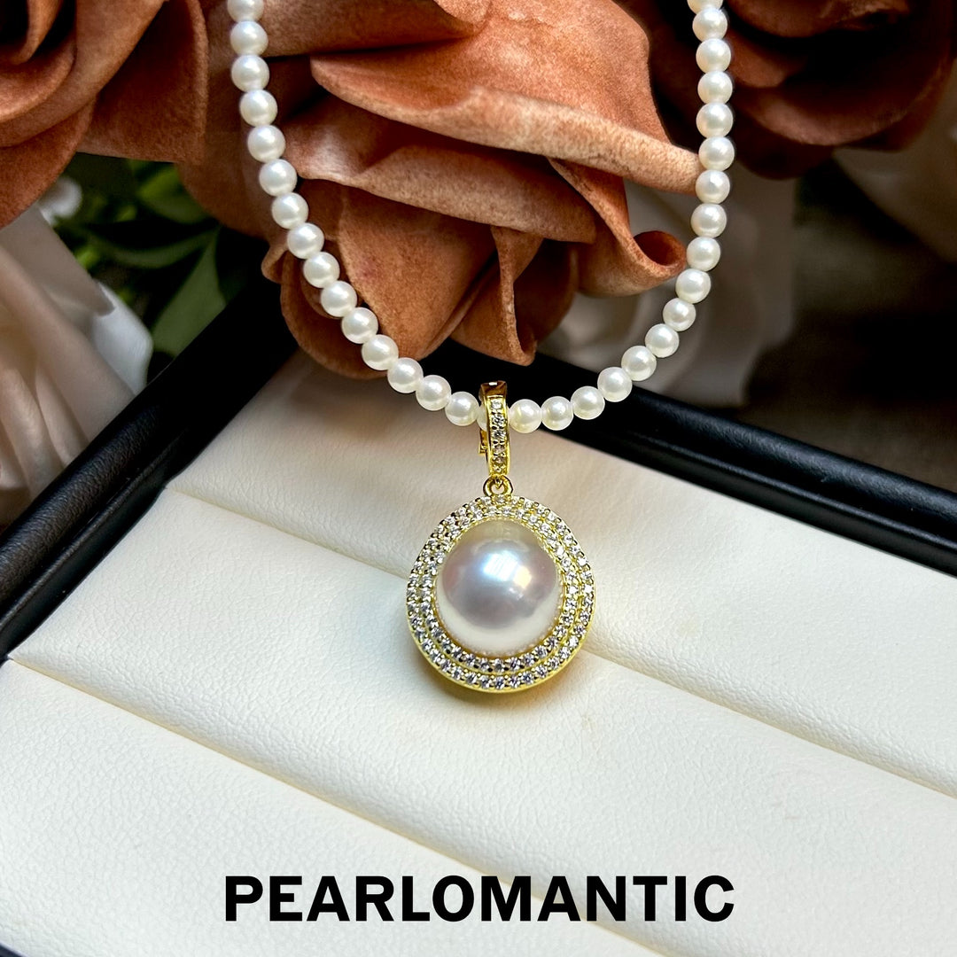 [Designer's Choice] Australian White Pearl 10-11 Near-Round All-purpose Clasp Pendants S925 Silver