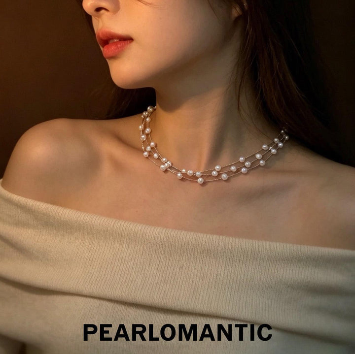 [Group-Buying] Starlit Cascade 5A Freshwater Pearl Multi-Layer Necklace