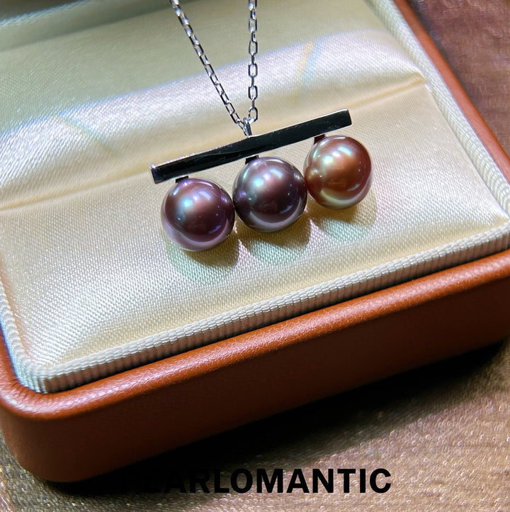 [Spring Sale] Balance Beam Unique 8mm Trio Natural Color Pearl Necklace