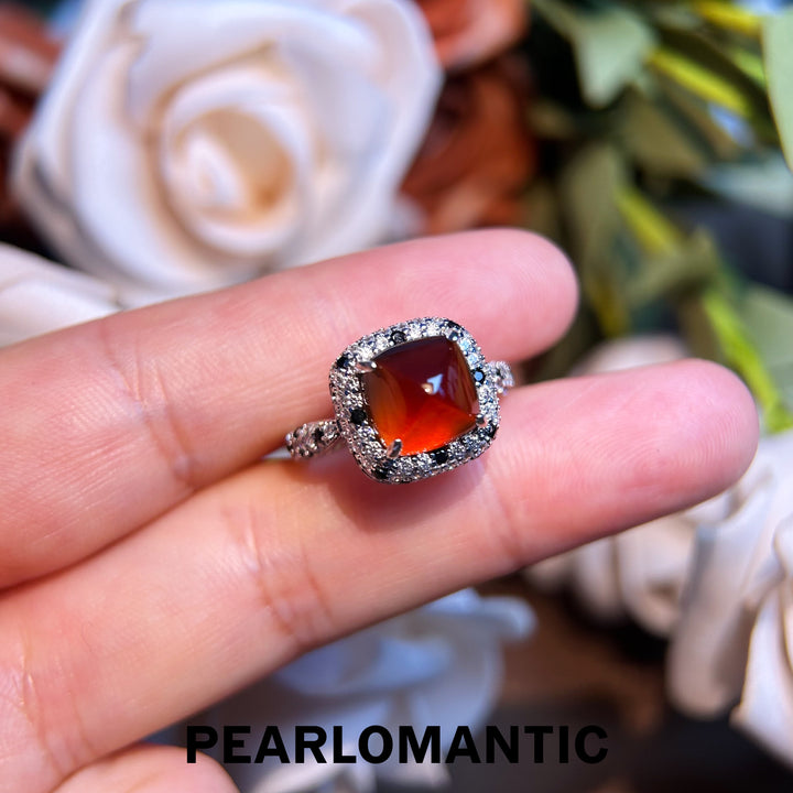[Designer's Choice] One - of - a - Kind S925 Garnet Stunning Orange Ring US Size 6.5