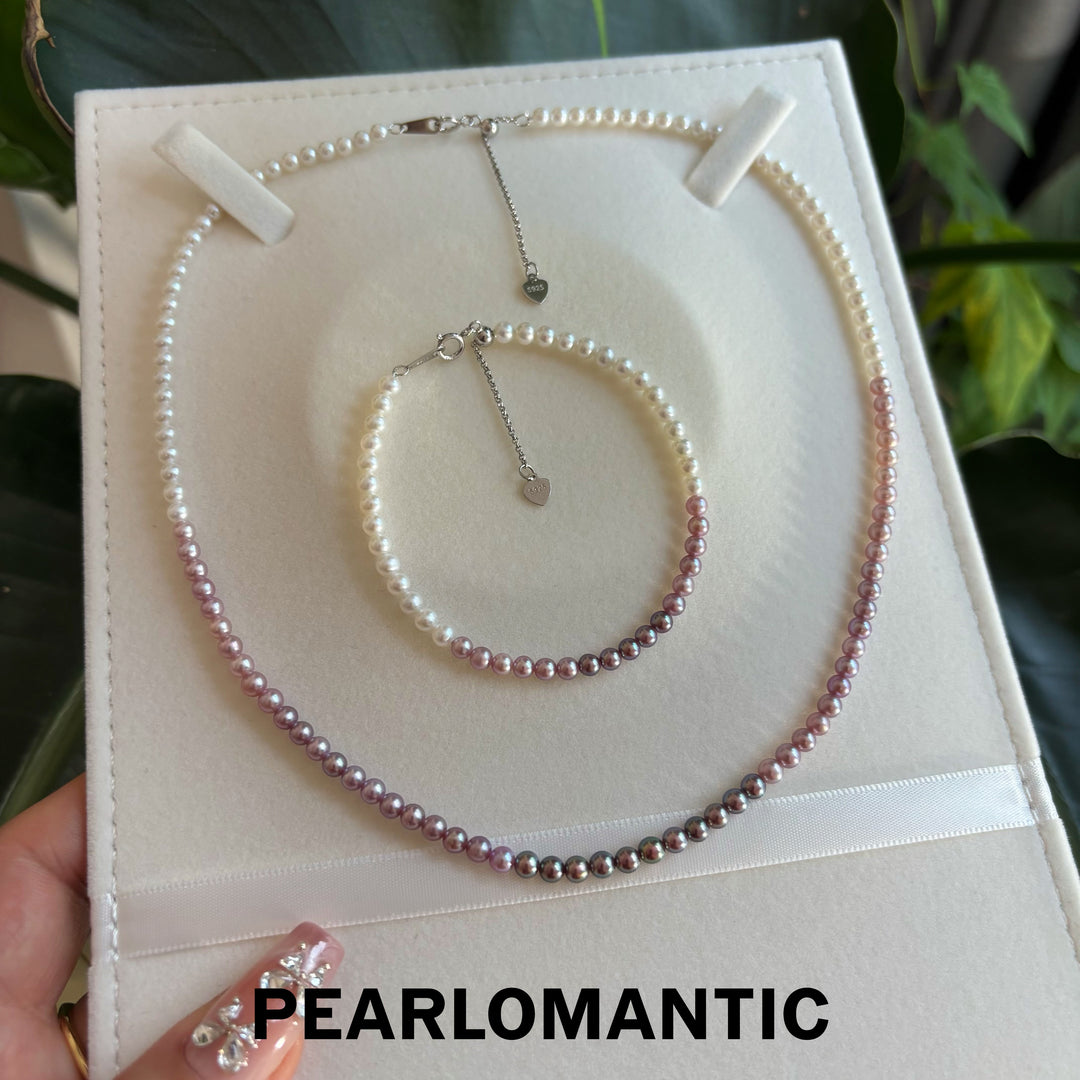 [Designer’s Choice] Lavender Dream 3.5–4mm 5A Ombre Freshwater Pearl Jewelry Set