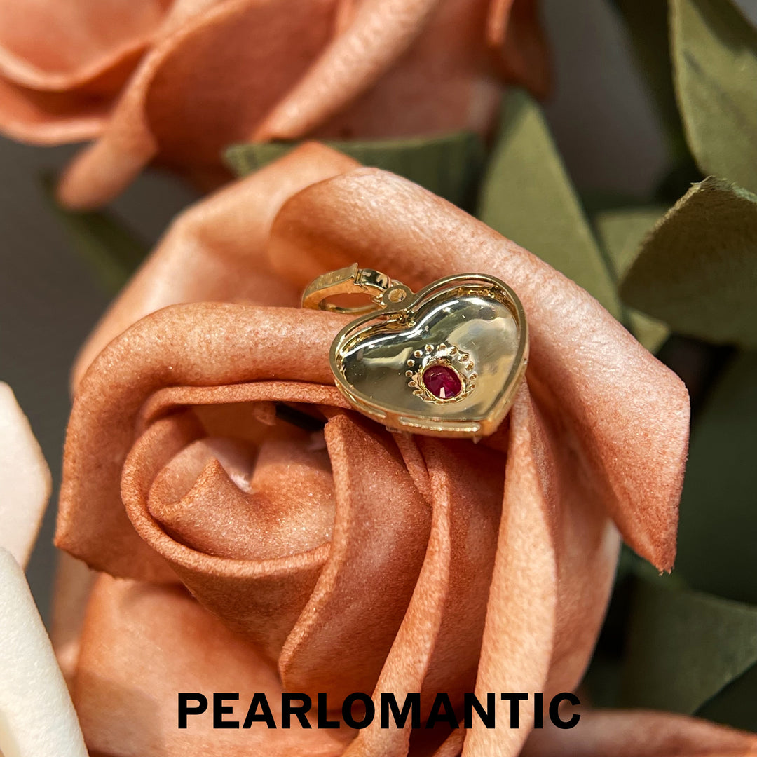 [Fine Jewelry] 18k Gold & Ruby & Diamonds Heart of the Galaxy Pendant