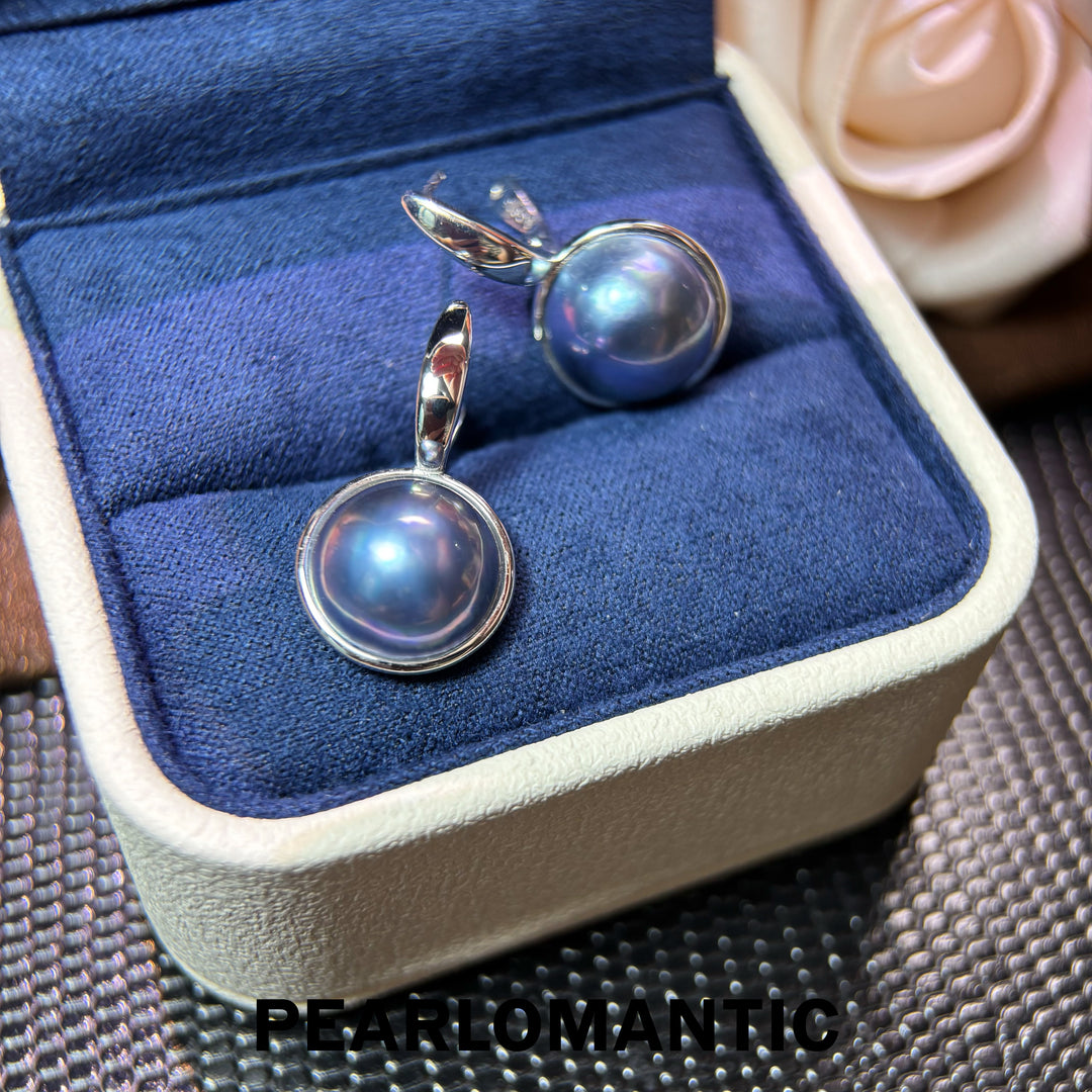 [Designer’s Choice] Midnight Mabe HK Made Mirror-Luster Pearl Clip Earrings