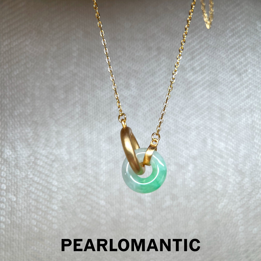 [618 Sale] Natural Jade Interlocking Circle Necklace w/ S925 Silver