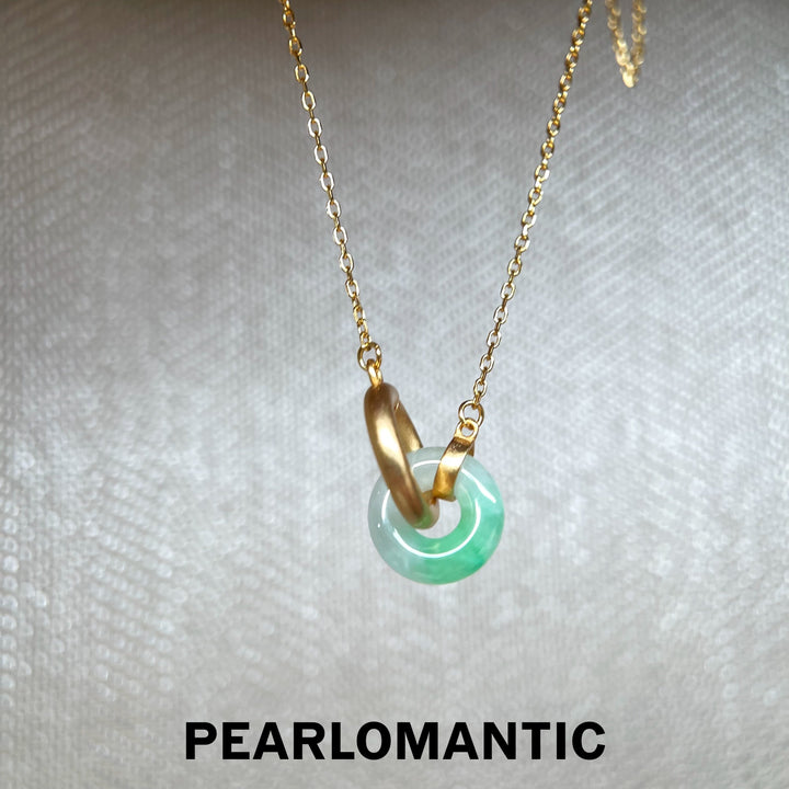 [618 Sale] Natural Jade Interlocking Circle Necklace w/ S925 Silver