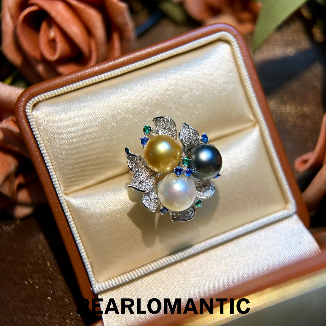 [Designer's Choice] Tri-Pearl Constellation Ring S925 Silver Adjustable Ring Size