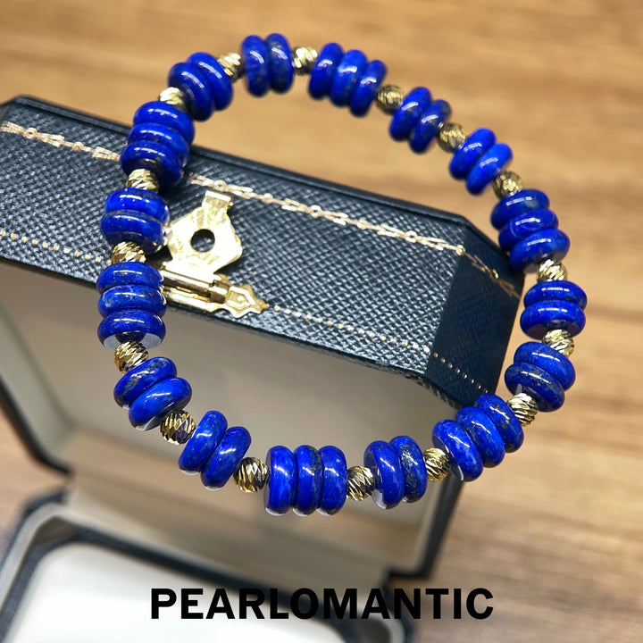 [Designer’s Choice] Midnight Orbit Old-Mine Lapis Lazuli Beaded Bracelet