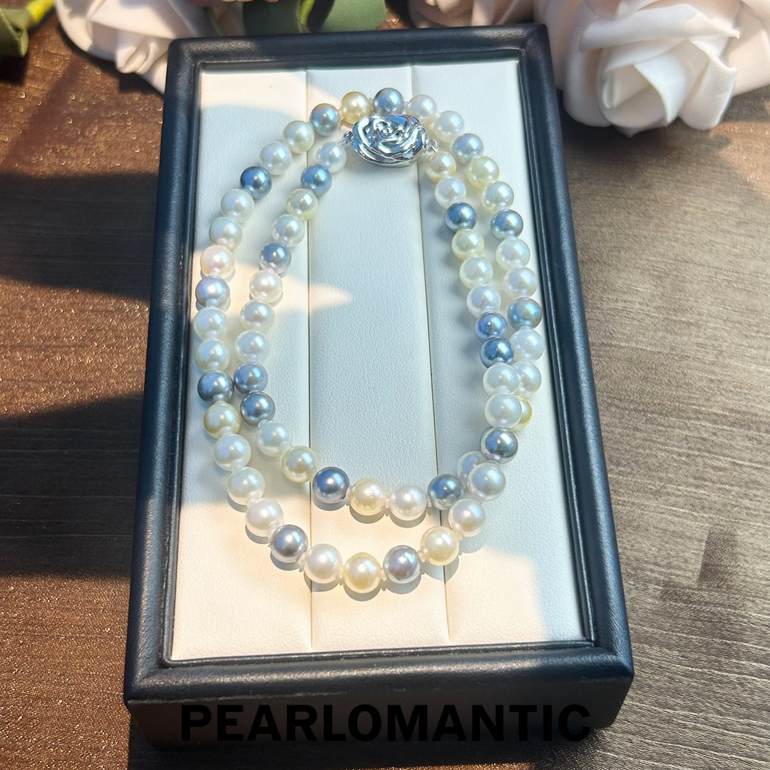 [Fine Jewelry] Akoya Pearl 6-7mm Multi-color Classic Necklaces w/ S925 Silver