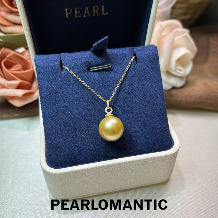 [Fine Jewelry] Golden Radiance 12.9mm 4A+ South Sea Golden Pearl 18K Gold Pendant