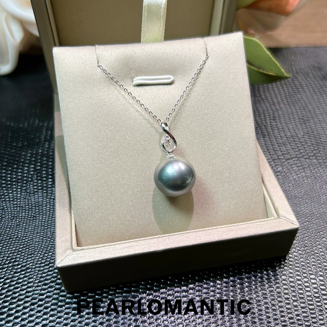 [Fine Jewelry] Infinity Charm Exquisite 18K Gold &amp; Diamond Black Pearl Pendant