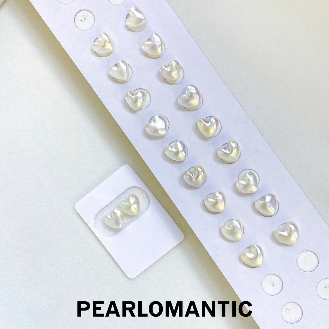 [Group-Buying] 18k Gold & Australian Keshi Natural Pearl Heart Shape 8-9mm Earring Studs
