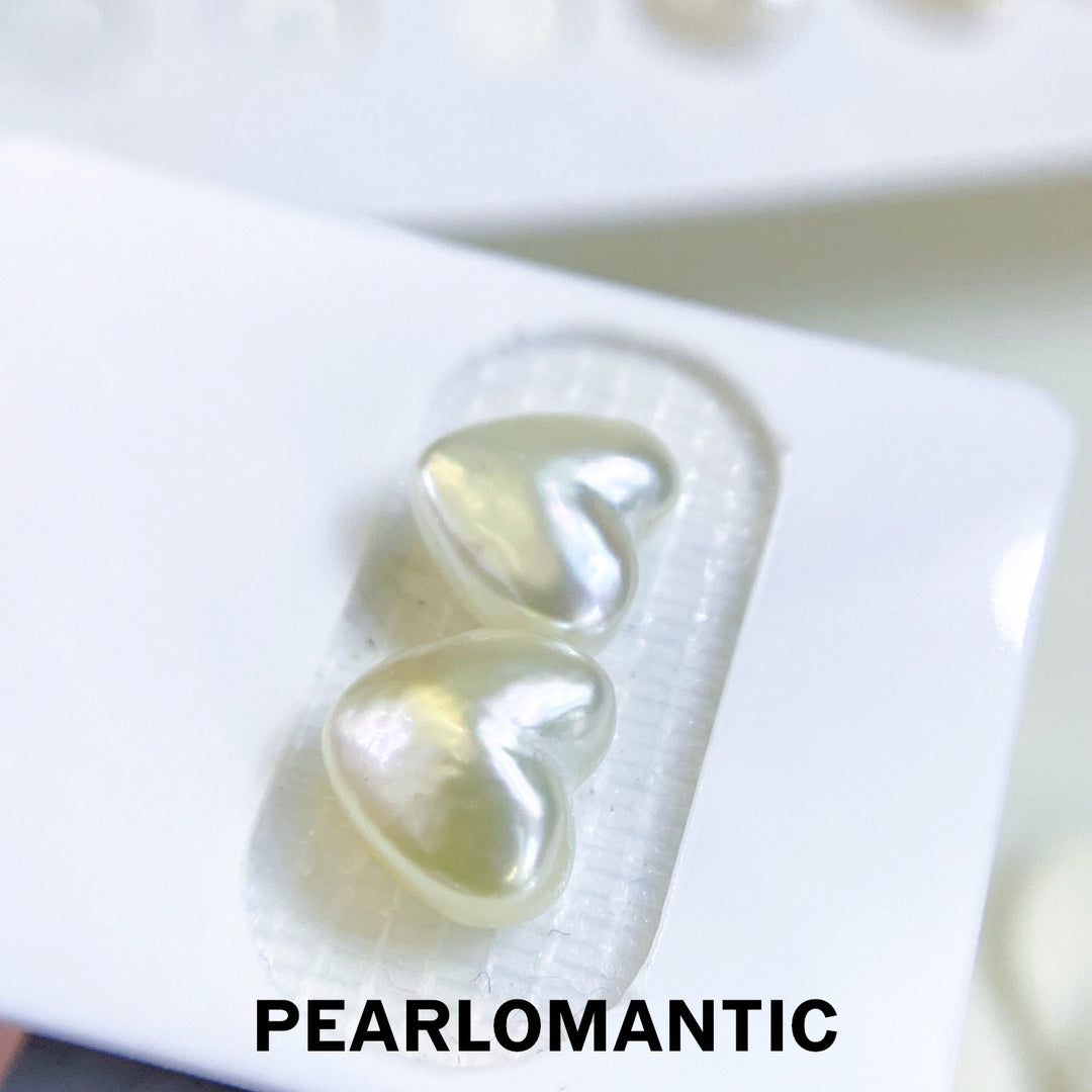 [Group-Buying] 18k Gold & Australian Keshi Natural Pearl Heart Shape 8-9mm Earring Studs