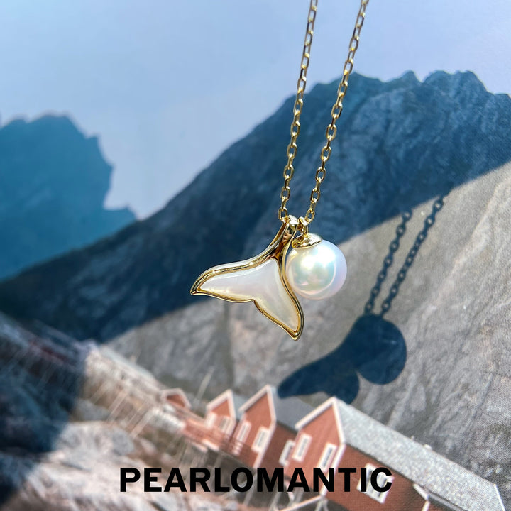 [Fine Jewelry] Akoya 7-8mm Pearl Fishtail Design w/ MOP Pendants w/ S925 Silver