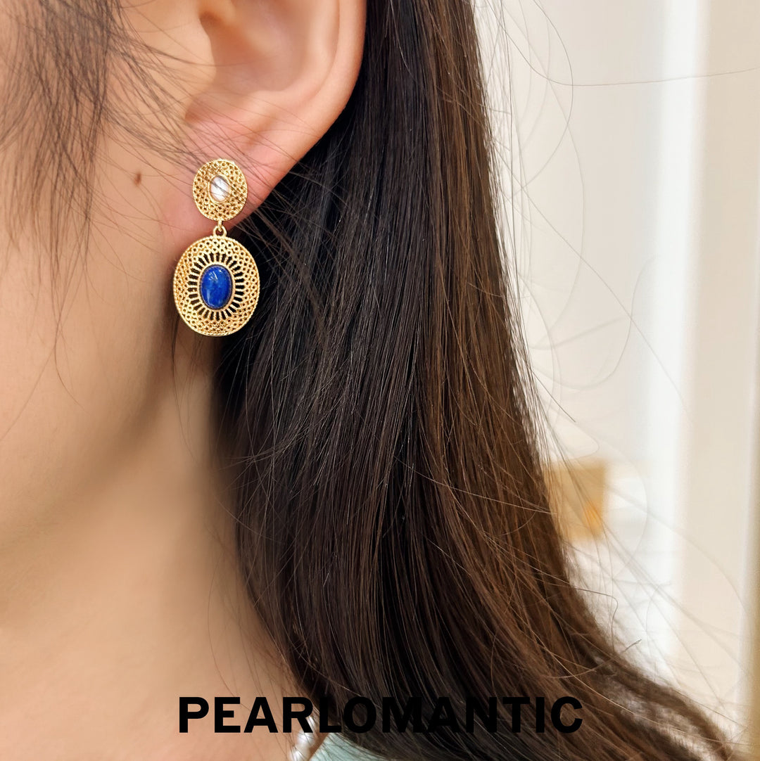 [Everyday Essentials] Lapis Lazuli & MOP Soluna Buccellati Style Earrings