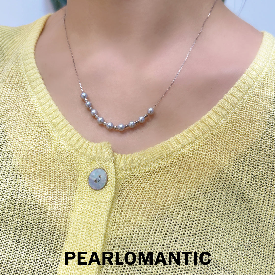 [Fine Jewelry] Akoya Pearl 4.5-5mm Starry Dots - Smile Minimalist Necklace Pendants