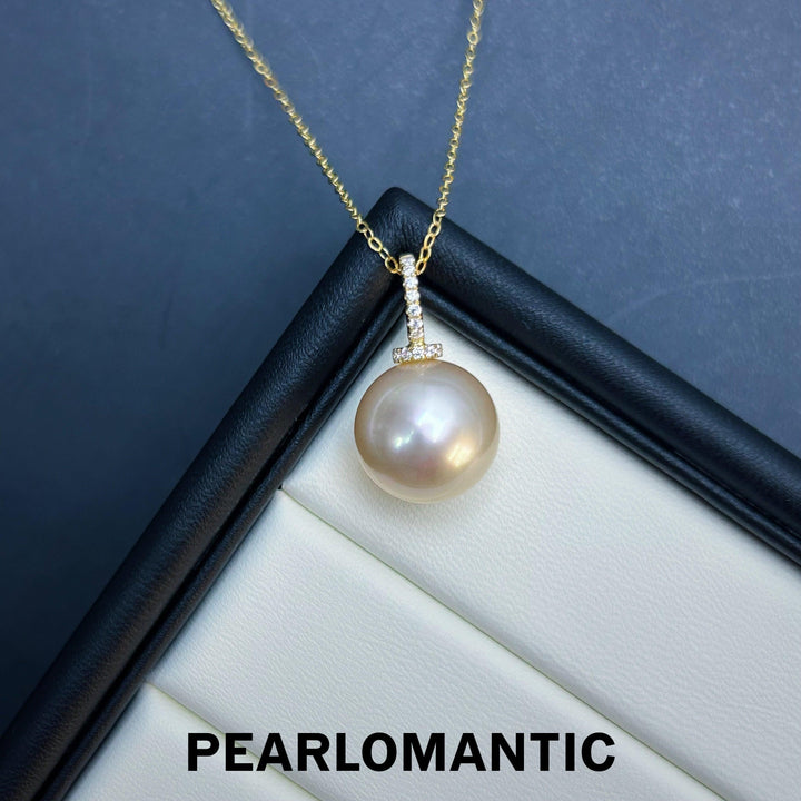 [Fine Jewelry] 18k Australian Dusty Rose Pearl 5A 13-14mm All-Purpose Design Pendant