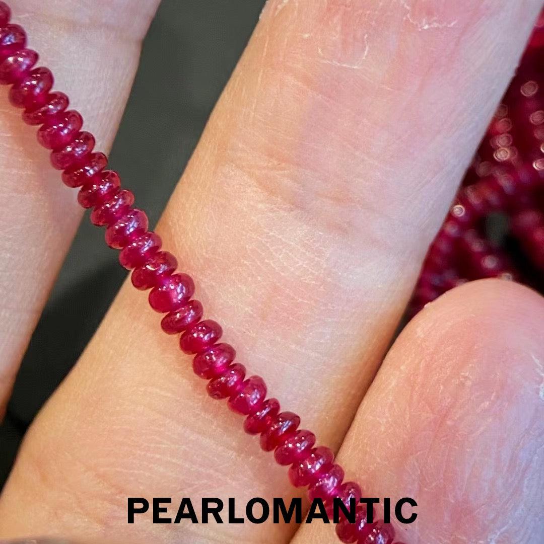 [Fine Jewelry] 3mm NH Ruby Bead Cut 18k Tail Chain Necklace Length 40+5 cm