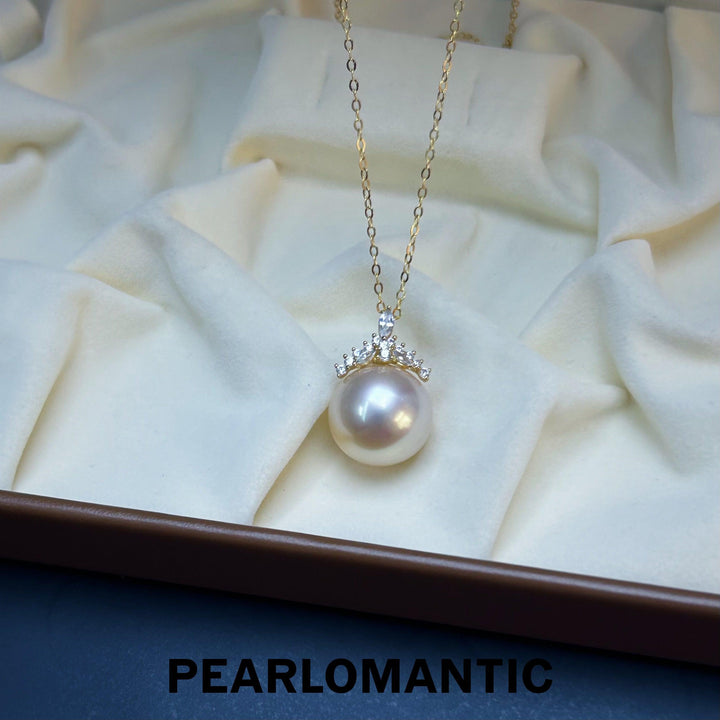 [Fine Jewelry] 18k Australian Dusty Rose Pearl 5A 13-14mm Snow Queen Design Pendant