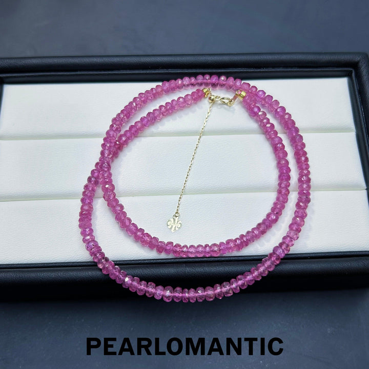 [Fine Jewelry] Pink Sapphire Padparadscha around 40ct Necklace w/ 18k Tail Chain
