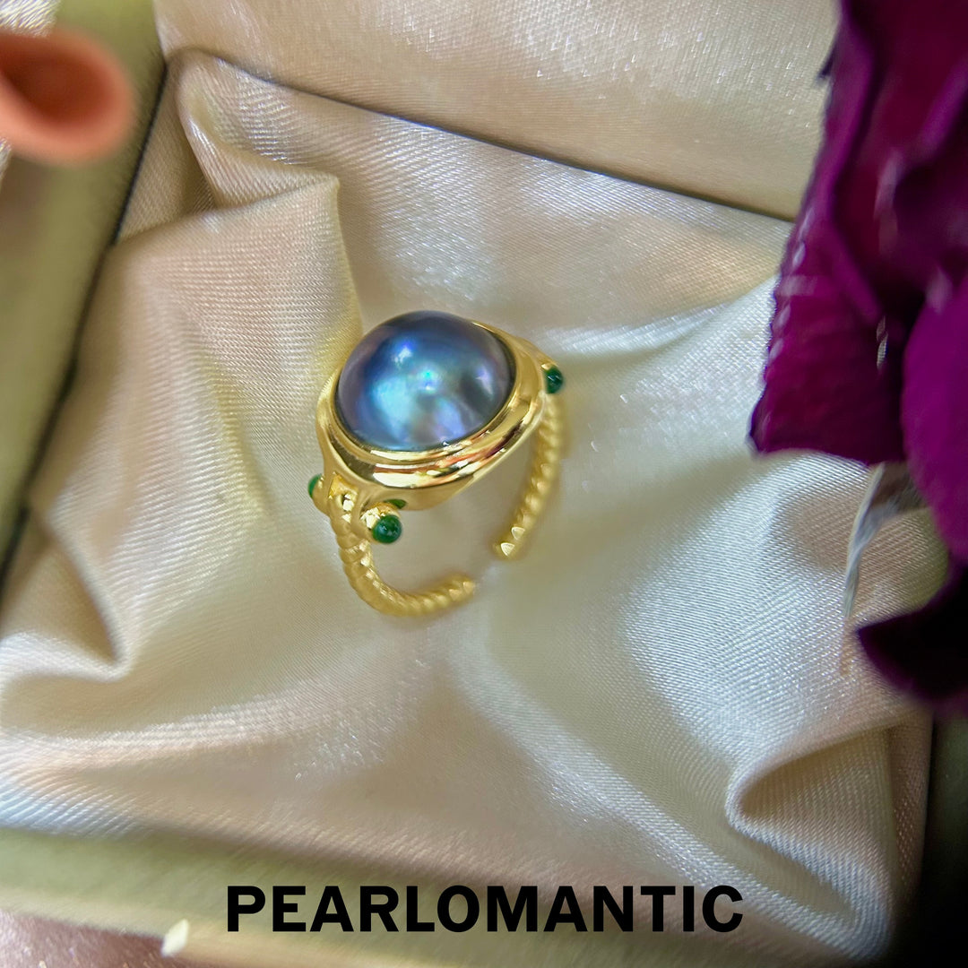 [Designer's Choice] Saltwater Mabe Pearl 10-11mm Vintage Style Adjustable Rings