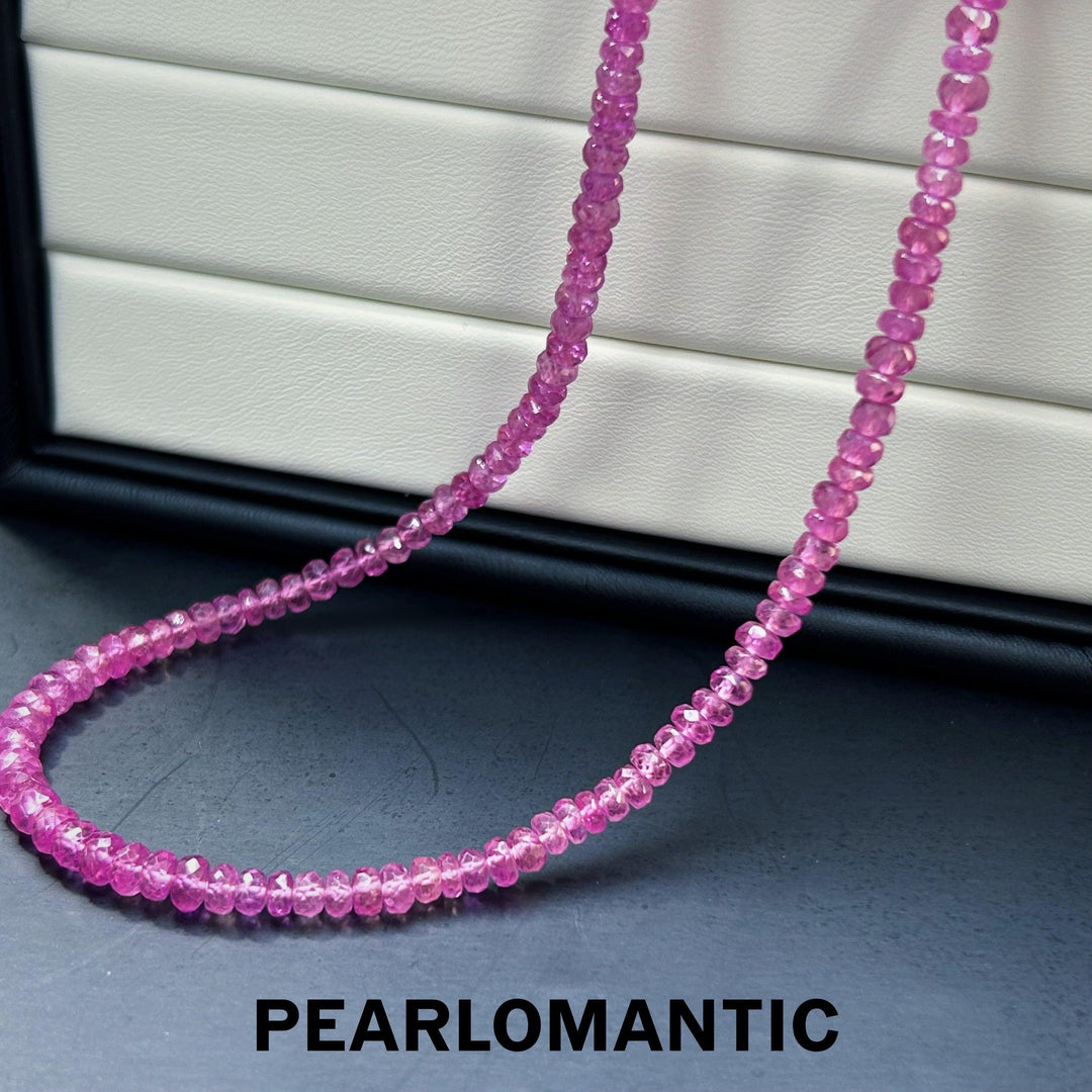 [Fine Jewelry] Pink Sapphire Padparadscha around 40ct Necklace w/ 18k Tail Chain