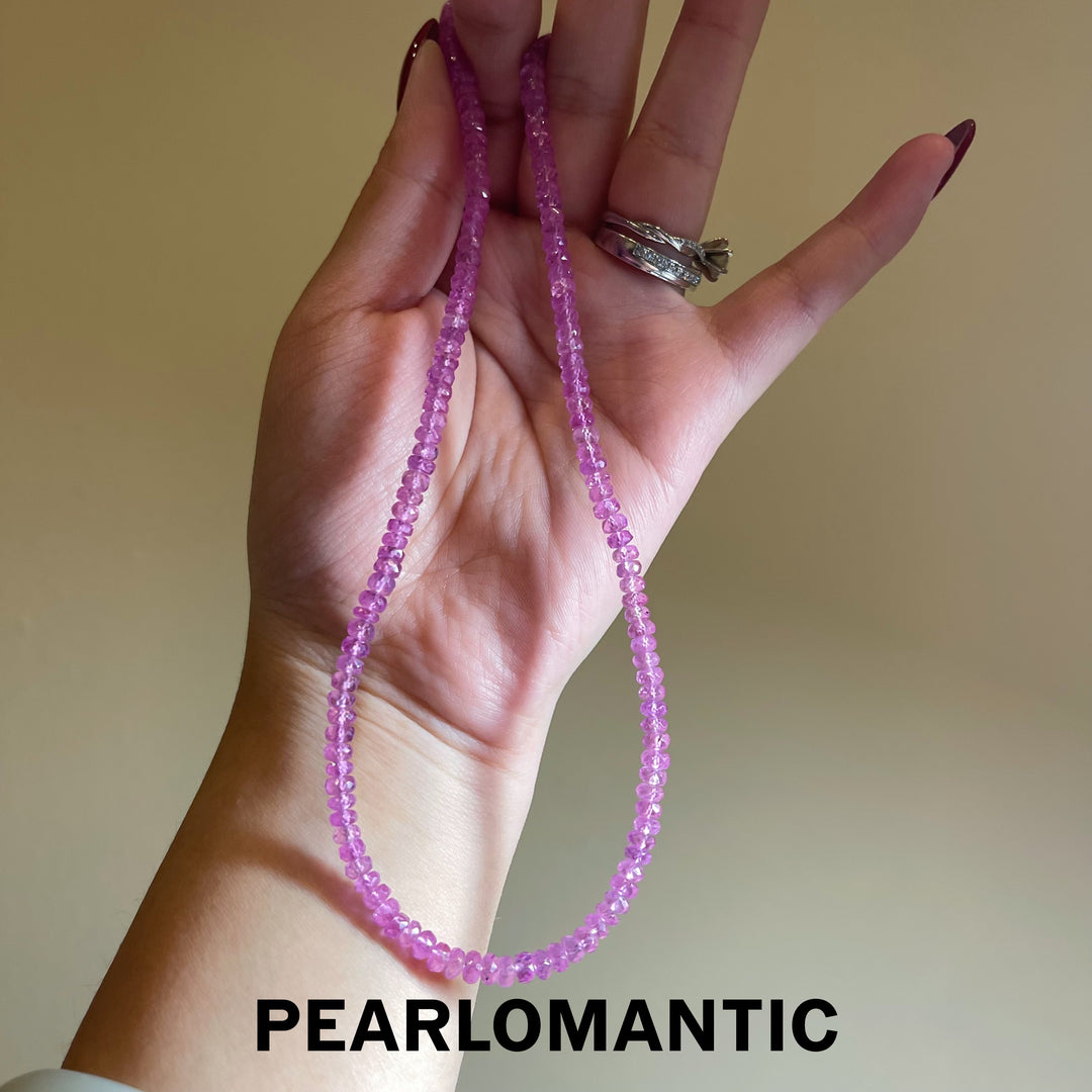 [Fine Jewelry] Pink Sapphire Padparadscha around 40ct Necklace w/ 18k Tail Chain