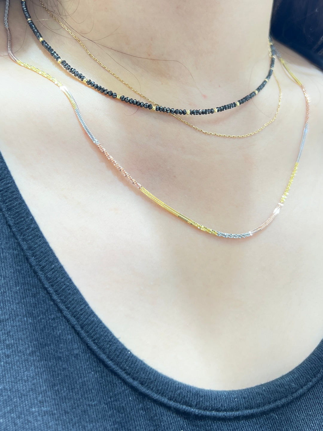 [Designer's Choice] Tri-Color S925 Silver with Gold Plated Adjustable Chain