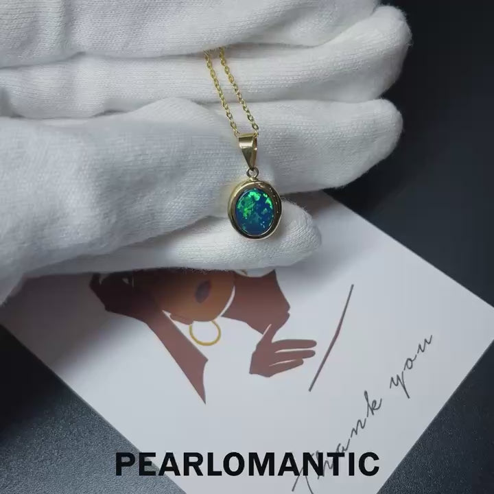 [Fine Jewelry] Australian Opal 0.25ct Pendant w/ 14k Gold