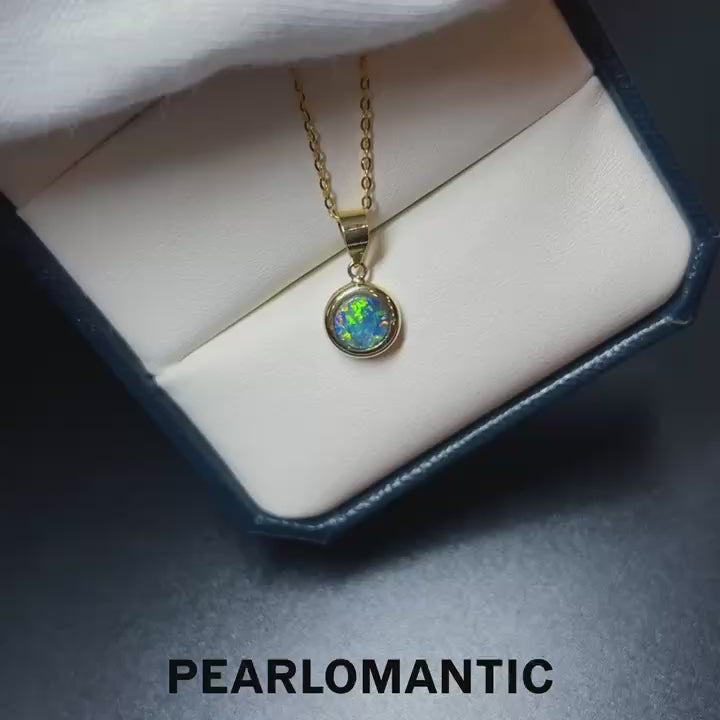 [Fine Jewelry] Australian Opal 0.52ct Pendant w/ 14k Gold