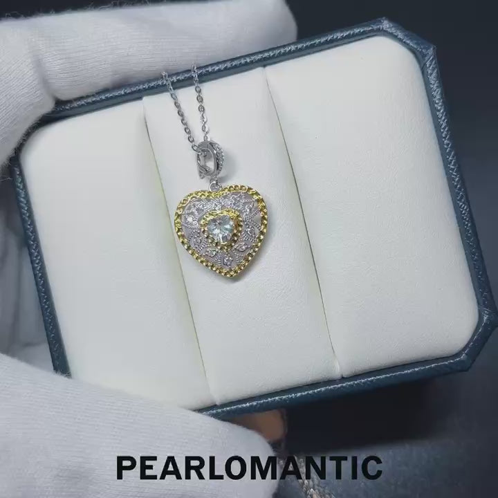 [Designer's Choice] Natural Aquamarine 0.3ct Heart Shate Cut All-purpose Pendant