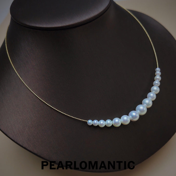 [Fine Jewelry] Moon Style 18k HK Made Choker w/ 6A Freshwater Pearl 3.5-8.5mm Necklace